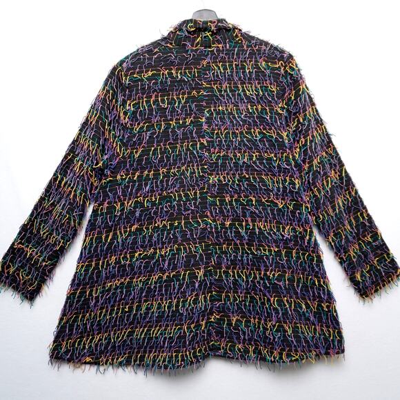 Car Pool Couture Multi Color Boho Fringe Jacket 100% Cotton M - Picture 6 of 12